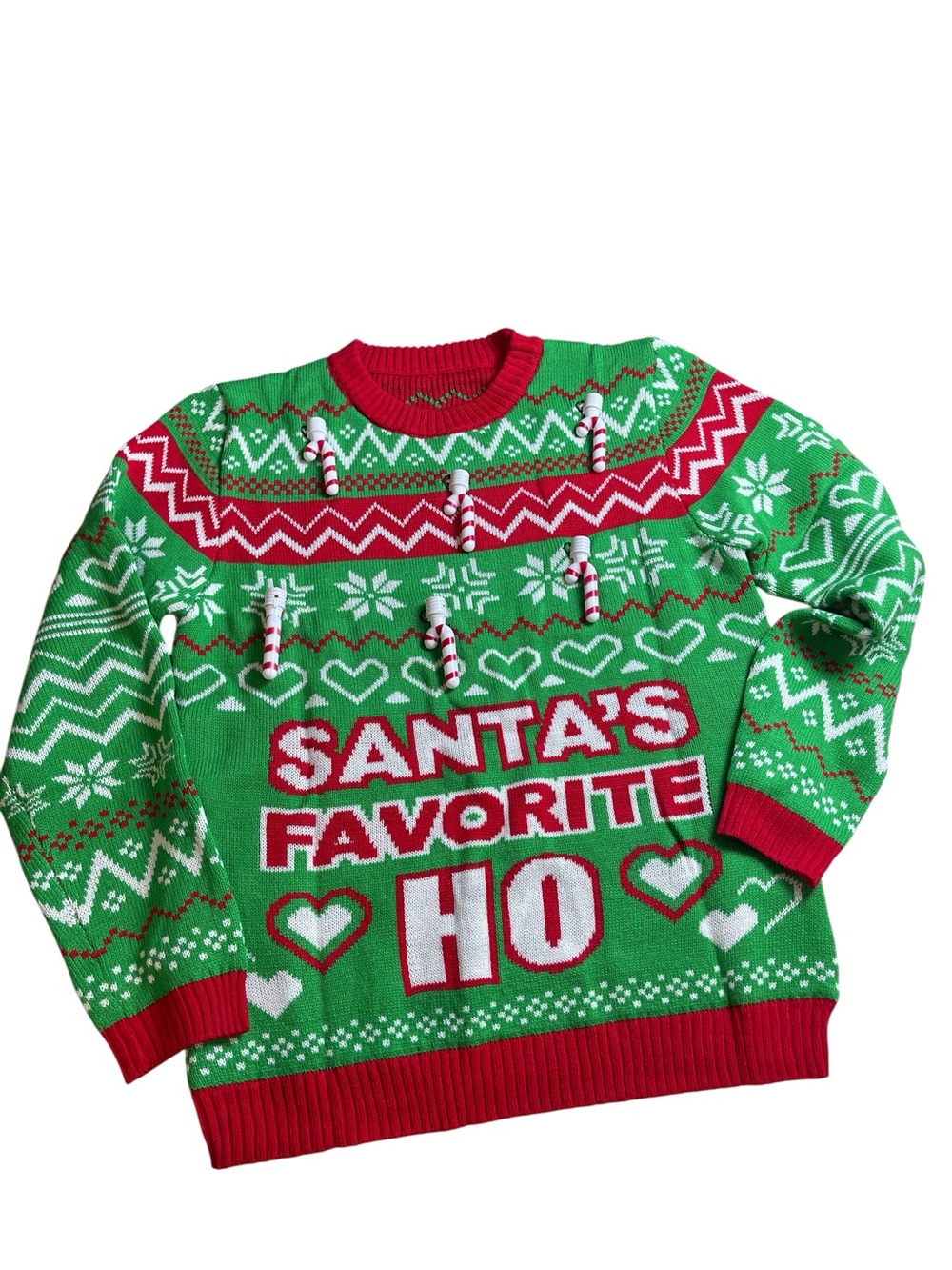 Green & Red 'Santa's Favorite HO' Holiday Crewneck Sweater‎